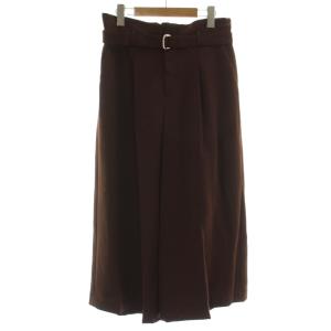 19SS ワイドパンツ パンツ 5 茶色 ブラウン 無地 ベルト付き フルレングス PRWLKM6600