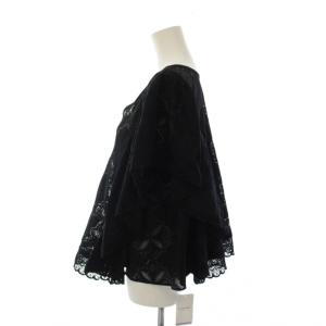 SLOBE IENA 25AW レースフリルVネックブラウス シャツ 半袖 F 黒 25051912021030 /BM