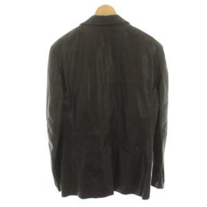 BARNEYS NEW YORK レザージャケット 革ジャン テーラード 48 黒 ブラック /HN