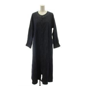 デニムワンピース ロング 長袖 L 紺 ネイビー J0591FA201 /AN
