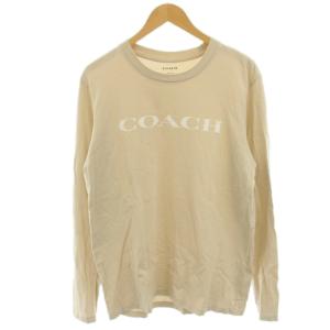 Tシャツ カットソー 長袖 ロゴプリント M ベージュ /HN