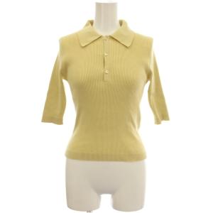 GIZA HIGH GAUGE RIB KNIT POLO リブニット ポロシャツ 半袖 1 黄色 イエロー