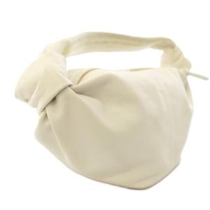 BOTTEGA VENETA ダブルノット Double Knot ハンドバッグ レザー 白 ホワイト /TK OH