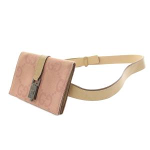 GGキャンバス ジャッキー ベルトバッグ ウエストバッグ レザー ピンク ベージュ 037 1669 1316