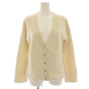 23AW フォックスカシミヤ Vネックカーディガン ニット 長袖 F 白 ホワイト 22023402301