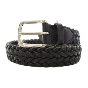 ベルト メッシュ レザー 編み込み 36/90 黒 ブラック /TK
