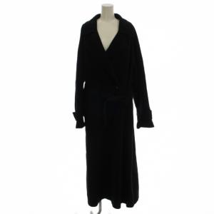 25AW ガウンコート 38 黒 ブラック 無地 ダブルブレスト 長袖 /LP