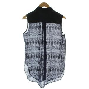 mintdesigns オパールレースノースリーブシャツ ブラウス ノースリーブ 2 紺 ネイビー 40221-OL1TF08