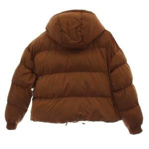 STUSSY 中綿ジャケット フーディ ショート ロゴ 12 茶 ブラウン /GG