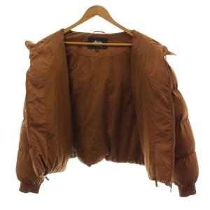 STUSSY 中綿ジャケット フーディ ショート ロゴ 12 茶 ブラウン /GG