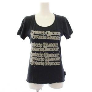 Tシャツ カットソー ロゴプリント 半袖 カットオフ F 黒 ブラック 2CT-0610 /HN