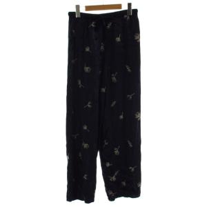 24AW Embroidery Velour Pants イージーパンツ ベロア 長ズボン 総柄 38
