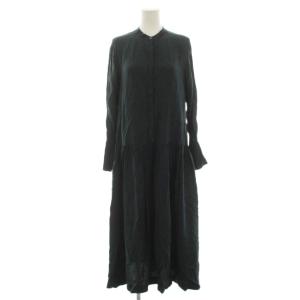 22AW シャツワンピース マキシ ロング 長袖 濃緑 ダークグリーン /HN
