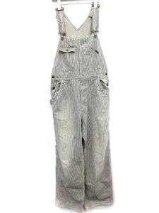 オーバーオール ヒッコリー ストライプ ウォッシュ加工  2  ネイビー