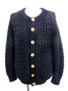 シップス カーディガン カウチン ウール 紺