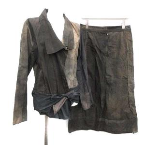 イッセイミヤケ セットアップ 上下 ジャケット スカート 3 カーキ