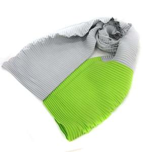 ストール プリーツ バイカラー グレー グリーン 緑