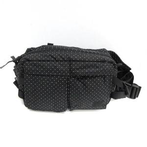 BLACK BEAUTY 吉田カバン バッグ ボディ ウエスト ドット ナイロン 黒 白