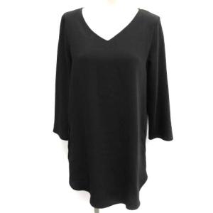 18AW チュニック シフォン Vネック 長袖 黒 ブラック