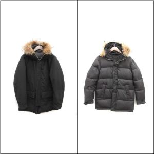 ダウンジャケット リバーシブル フード ラクーンファー 48 黒 ブラック