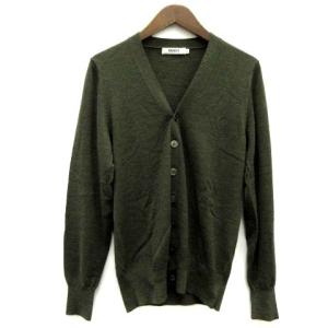 カーディガン ニット 長袖 M カーキ