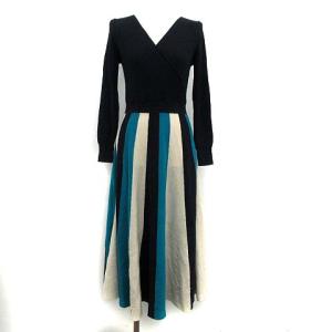 18AW カシュクール リブニット ワンピース 長袖 ロング ウール混