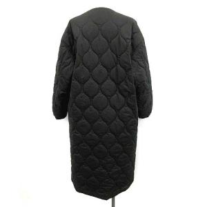 HYKE 19AW QUILTED COAT ノーカラーキルティングコート ブラック