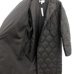 HYKE 19AW QUILTED COAT ノーカラーキルティングコート ブラック