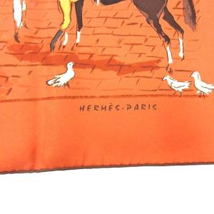 HERMES スカーフ カレ90 CLAIRE クレール 馬 ジョッキー シルク 