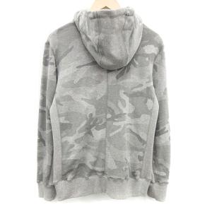 junhashimoto ジップアップパーカー フード フーディ カモフラ柄 迷彩 コットン 3 L グレー