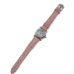 Chopard HAPPY SPORT 腕時計 ウォッチ クォーツ シェル文字盤 ルビー0.6ct ダイヤモンド0.15ct アリゲーター