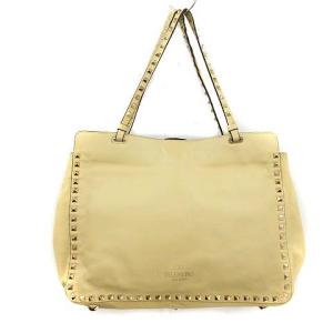 VALENTINO GARAVANI バッグ ハンド ショルダー 2way レザー スタッズ 黄 イエロー