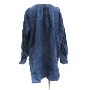 ARTS&SCIENCE チュニック 長袖 麻 リネン 青 ブルー