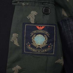 EMPORIO ARMANI テーラードジャケット ブレザー ダブル 金ボタン ヴィンテージ 総裏地 46 黒 ブラック
