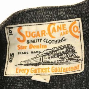 SUGAR CANE 9oz. BLACK COVERT WORK VEST ベスト ジレ デニム 36 グレー