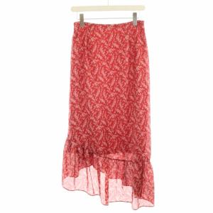 CLANE 19SS アシンメトリープチフリルフラワースカート 2 レッド