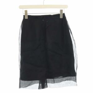 Martin Margiela 1 メゾンマルジェラ 1 イタリア製 16SS フレアスカート ひざ丈 シースルー 40 S ブラック