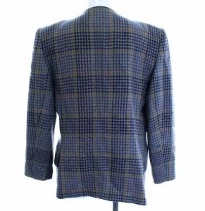 YVES SAINT LAURENT スーツ セットアップ ジャケット ダブル ヴィンテージひざ丈スカート M L グレー 