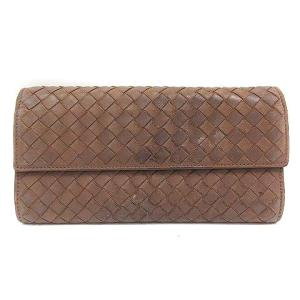 長財布 財布 イントレチャート レザー ブラウン