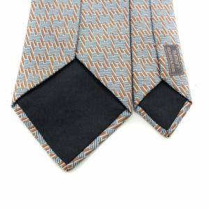 HERMES ネクタイ レギュラータイ シルク ライトブルー ベージュ