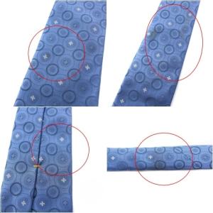 LOUIS VUITTON ネクタイ レギュラータイ 総柄 シルク ブルー ホワイト