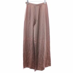 EMPORIO ARMANI ワイドパンツ サテン ジップフライ 38 ピンク