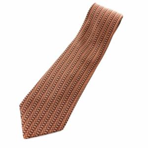 ネクタイ 総柄 シルク ブラウン