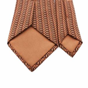 HERMES ネクタイ 総柄 シルク ブラウン