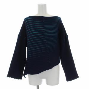 20SS ニット カットソー 変形 長袖 L 紺