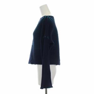 PLEATS PLEASE ISSEY MIYAKE 20SS ニット カットソー 変形 長袖 L 紺