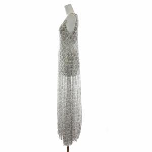ISSEY MIYAKE ワンピース シアー チュール 総柄 3 ホワイト