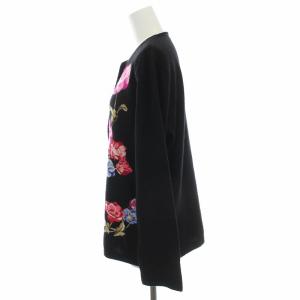 LEONARD FASHION カーディガン カシミヤ 花柄 L