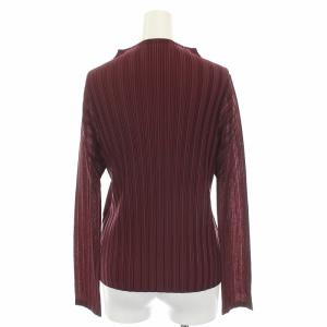 PLEATS PLEASE ISSEY MIYAKE 19AW カットソー ハイネック 長袖 3 ボルドー
