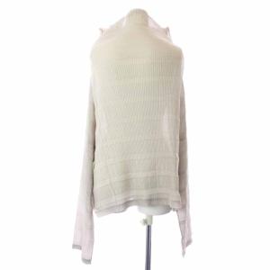 ISSEY MIYAKE WHITE LABEL カットソー プリーツ 長袖 ハイネック 2 M ベージュ